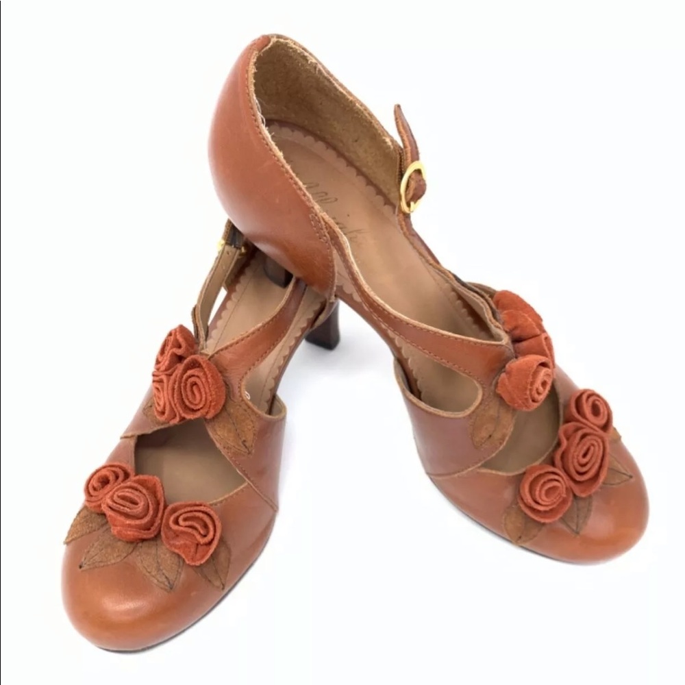 Anthropologie Miss Albright Rosette Heels